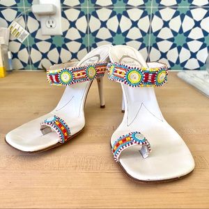 Gorgeous Rene Caovilla Strappy Beaded Sandals - 40